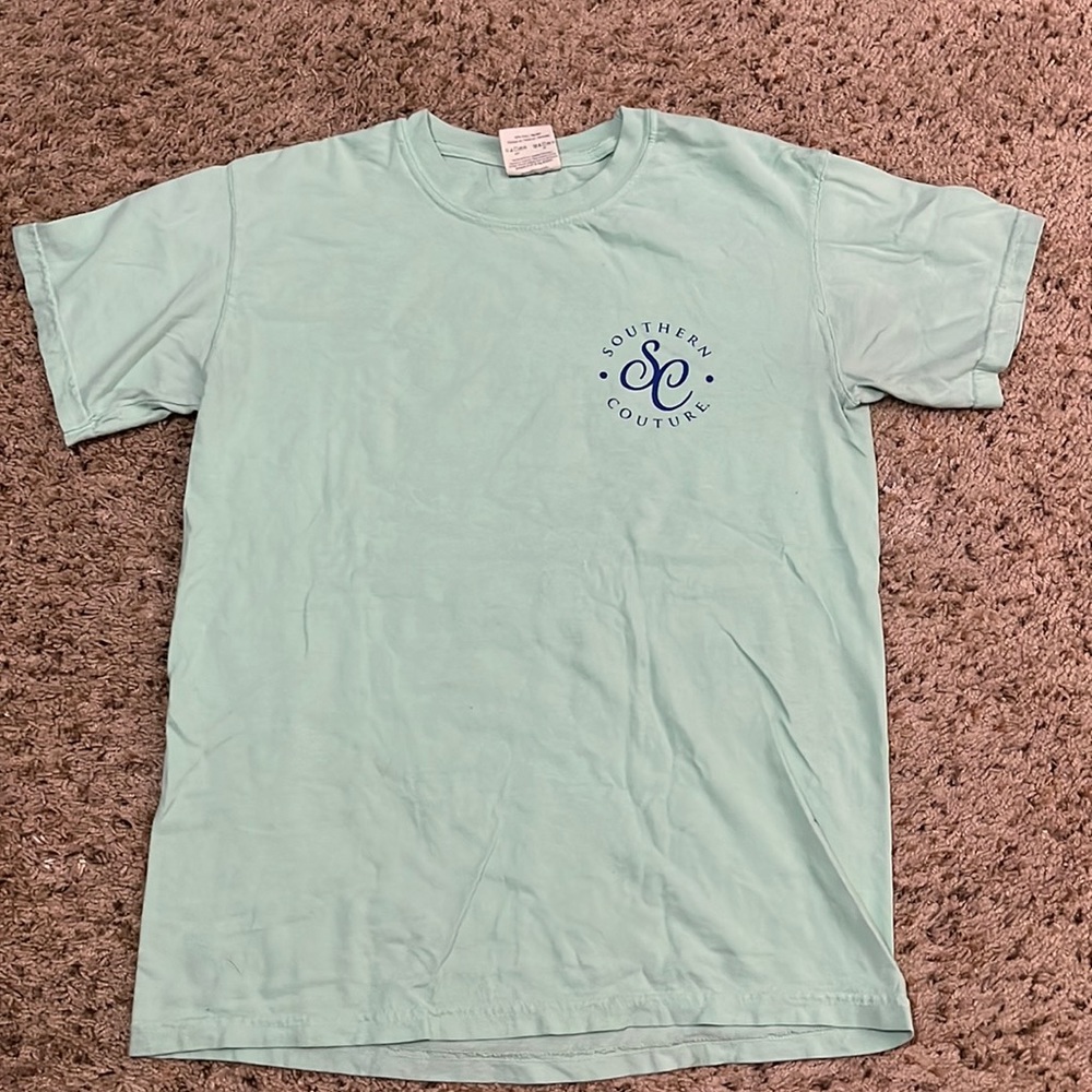 Southern Couture | Size Small | Design on back of shirt | Aqua Blue |